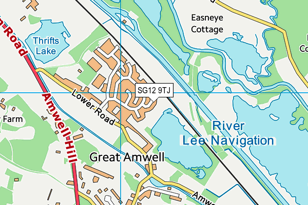 SG12 9TJ map - OS VectorMap District (Ordnance Survey) SG12 9TJ map - OS VectorMap District (Ordnance Survey)