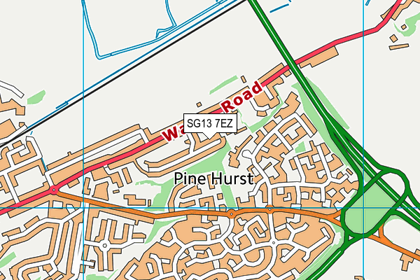 SG13 7EZ map - OS VectorMap District (Ordnance Survey) SG13 7EZ map - OS VectorMap District (Ordnance Survey)