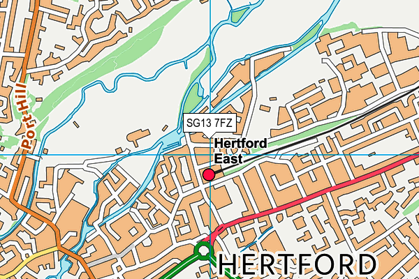SG13 7FZ map - OS VectorMap District (Ordnance Survey) SG13 7FZ map - OS VectorMap District (Ordnance Survey)