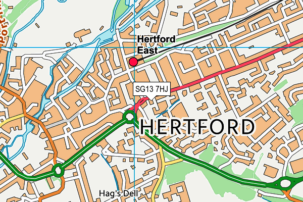 SG13 7HJ map - OS VectorMap District (Ordnance Survey)