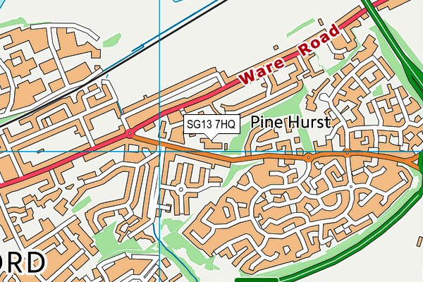 SG13 7HQ map - OS VectorMap District (Ordnance Survey)