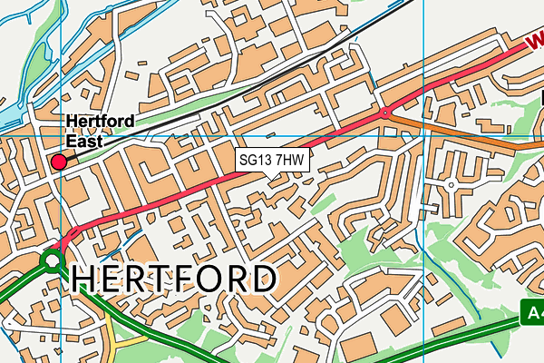 SG13 7HW map - OS VectorMap District (Ordnance Survey)