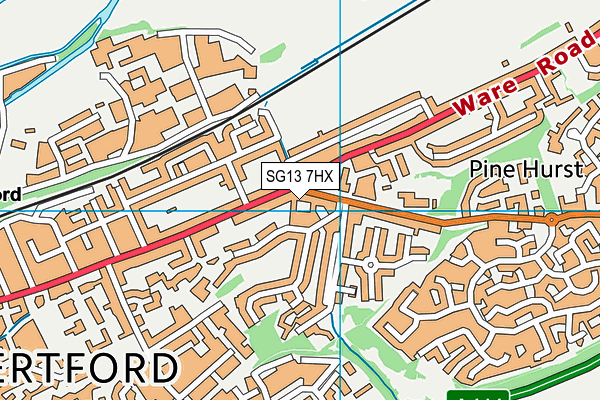 SG13 7HX map - OS VectorMap District (Ordnance Survey) SG13 7HX map - OS VectorMap District (Ordnance Survey)