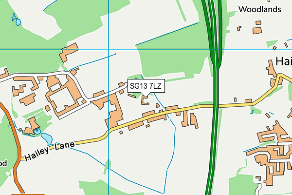 SG13 7LZ map - OS VectorMap District (Ordnance Survey)