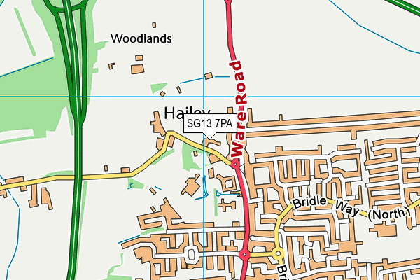 SG13 7PA map - OS VectorMap District (Ordnance Survey) SG13 7PA map - OS VectorMap District (Ordnance Survey)