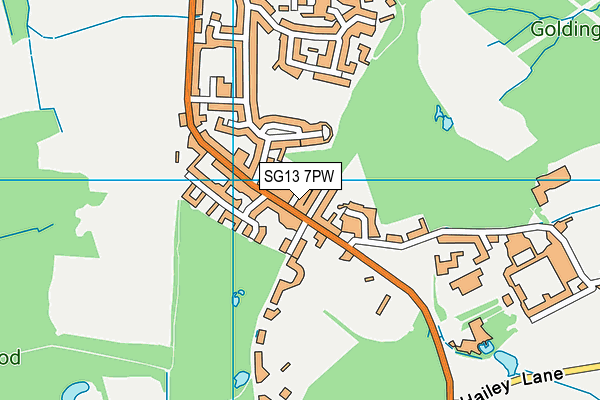 SG13 7PW map - OS VectorMap District (Ordnance Survey) SG13 7PW map - OS VectorMap District (Ordnance Survey)