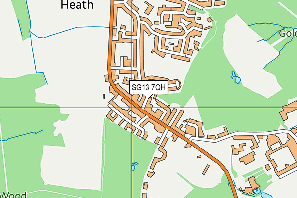 SG13 7QH map - OS VectorMap District (Ordnance Survey) SG13 7QH map - OS VectorMap District (Ordnance Survey)