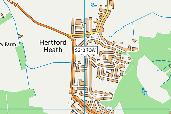 SG13 7QW map - OS VectorMap District (Ordnance Survey)