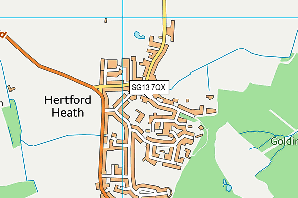 SG13 7QX map - OS VectorMap District (Ordnance Survey)