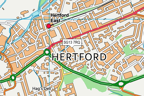 SG13 7RQ map - OS VectorMap District (Ordnance Survey)
