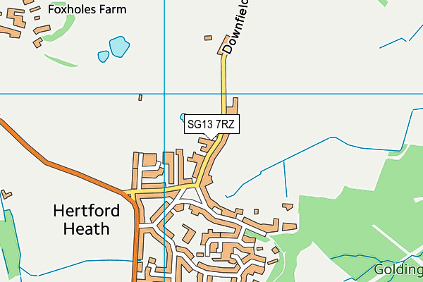 SG13 7RZ map - OS VectorMap District (Ordnance Survey)