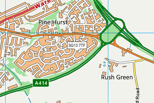 SG13 7TF map - OS VectorMap District (Ordnance Survey) SG13 7TF map - OS VectorMap District (Ordnance Survey)