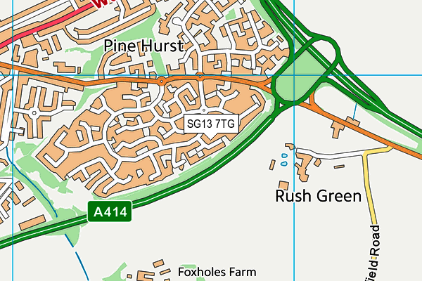 SG13 7TG map - OS VectorMap District (Ordnance Survey) SG13 7TG map - OS VectorMap District (Ordnance Survey)