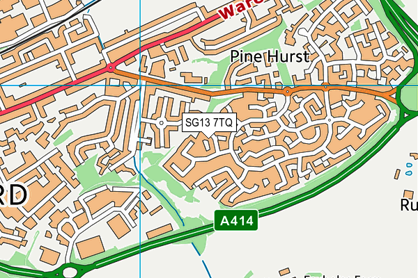 SG13 7TQ map - OS VectorMap District (Ordnance Survey)