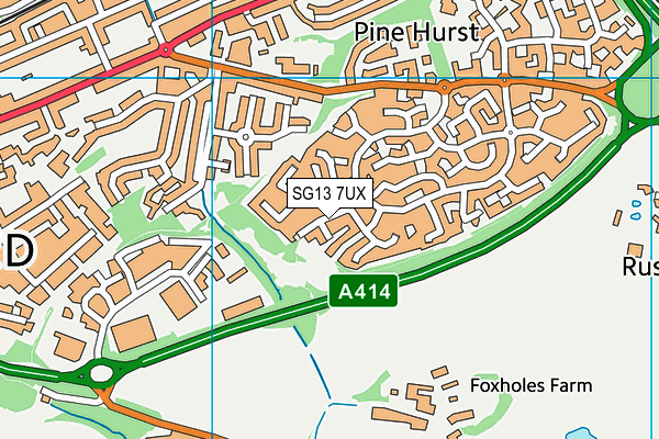 SG13 7UX map - OS VectorMap District (Ordnance Survey) SG13 7UX map - OS VectorMap District (Ordnance Survey)