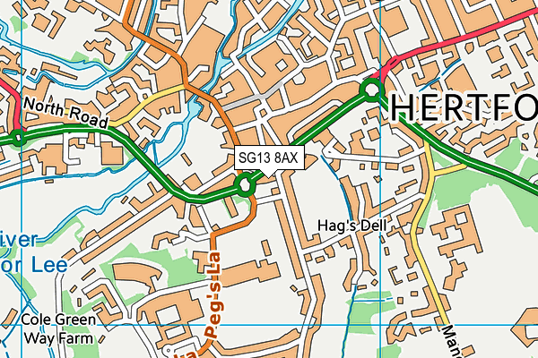 SG13 8AX map - OS VectorMap District (Ordnance Survey) SG13 8AX map - OS VectorMap District (Ordnance Survey)