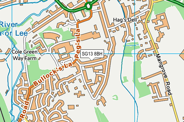 SG13 8BH map - OS VectorMap District (Ordnance Survey) SG13 8BH map - OS VectorMap District (Ordnance Survey)