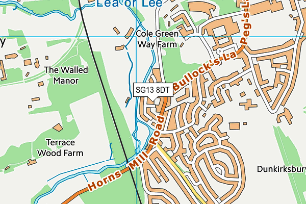 SG13 8DT map - OS VectorMap District (Ordnance Survey) SG13 8DT map - OS VectorMap District (Ordnance Survey)