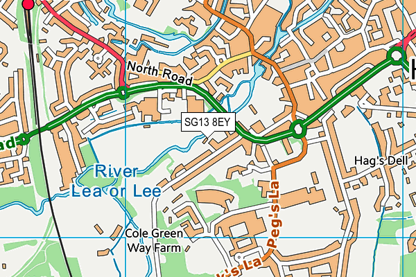 SG13 8EY map - OS VectorMap District (Ordnance Survey) SG13 8EY map - OS VectorMap District (Ordnance Survey)