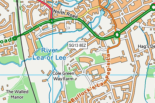 SG13 8EZ map - OS VectorMap District (Ordnance Survey)