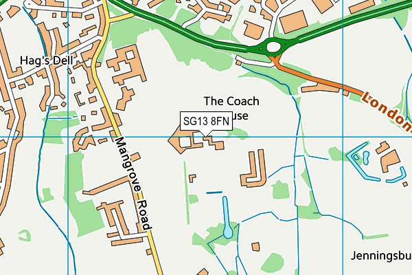 SG13 8FN map - OS VectorMap District (Ordnance Survey) SG13 8FN map - OS VectorMap District (Ordnance Survey)