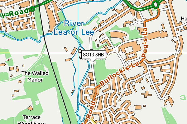 SG13 8HB map - OS VectorMap District (Ordnance Survey) SG13 8HB map - OS VectorMap District (Ordnance Survey)