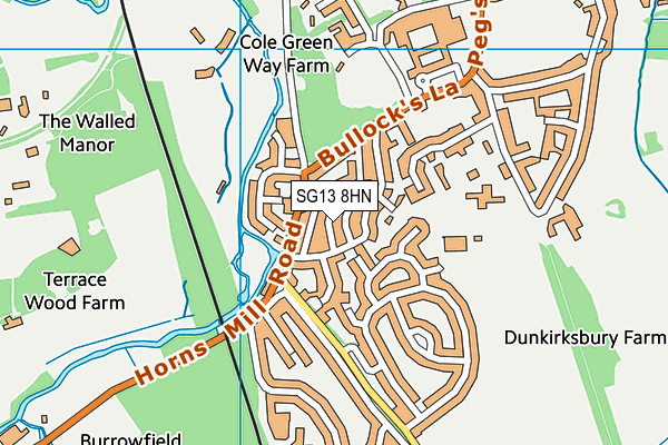 SG13 8HN map - OS VectorMap District (Ordnance Survey) SG13 8HN map - OS VectorMap District (Ordnance Survey)