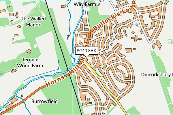 SG13 8HX map - OS VectorMap District (Ordnance Survey) SG13 8HX map - OS VectorMap District (Ordnance Survey)