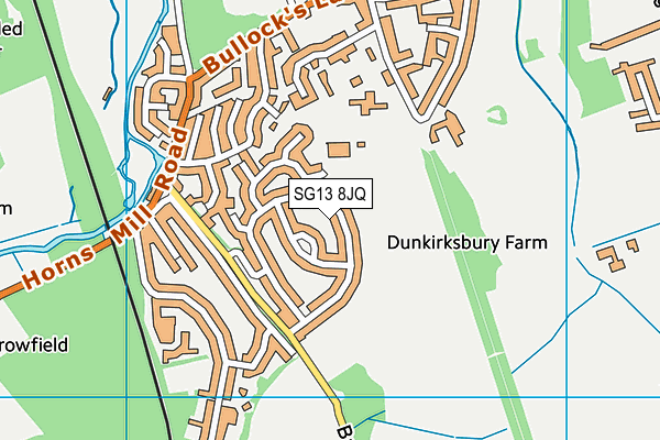 SG13 8JQ map - OS VectorMap District (Ordnance Survey) SG13 8JQ map - OS VectorMap District (Ordnance Survey)