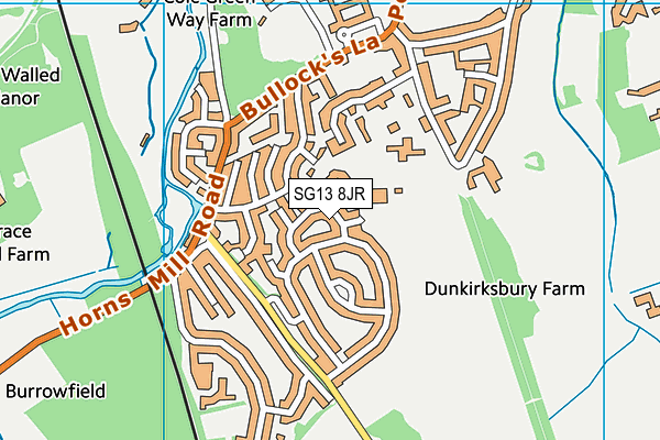 SG13 8JR map - OS VectorMap District (Ordnance Survey) SG13 8JR map - OS VectorMap District (Ordnance Survey)