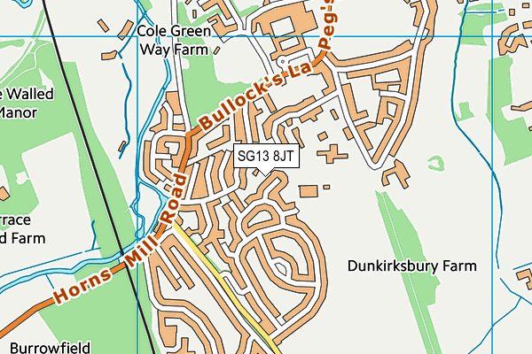 SG13 8JT map - OS VectorMap District (Ordnance Survey) SG13 8JT map - OS VectorMap District (Ordnance Survey)