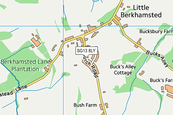 SG13 8LY map - OS VectorMap District (Ordnance Survey)