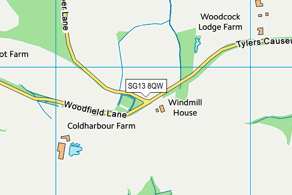 SG13 8QW map - OS VectorMap District (Ordnance Survey)