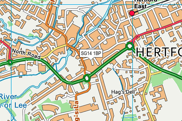 SG14 1BP map - OS VectorMap District (Ordnance Survey) SG14 1BP map - OS VectorMap District (Ordnance Survey)