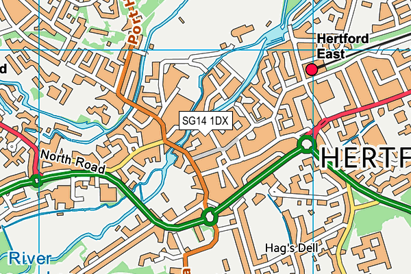 SG14 1DX map - OS VectorMap District (Ordnance Survey) SG14 1DX map - OS VectorMap District (Ordnance Survey)