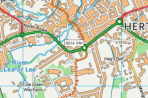 SG14 1HH map - OS VectorMap District (Ordnance Survey) SG14 1HH map - OS VectorMap District (Ordnance Survey)