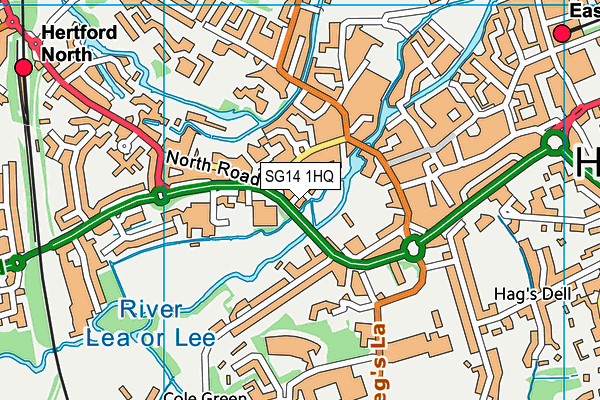 SG14 1HQ map - OS VectorMap District (Ordnance Survey)