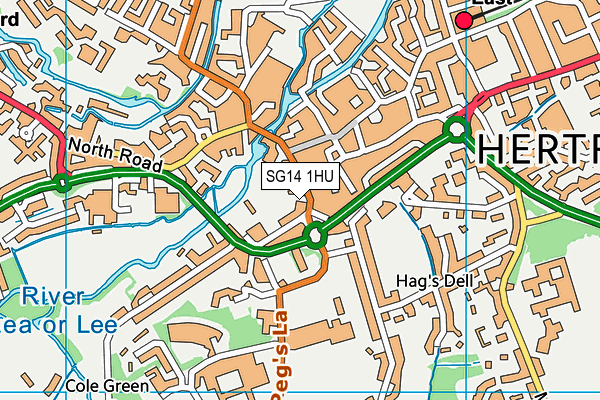 SG14 1HU map - OS VectorMap District (Ordnance Survey) SG14 1HU map - OS VectorMap District (Ordnance Survey)