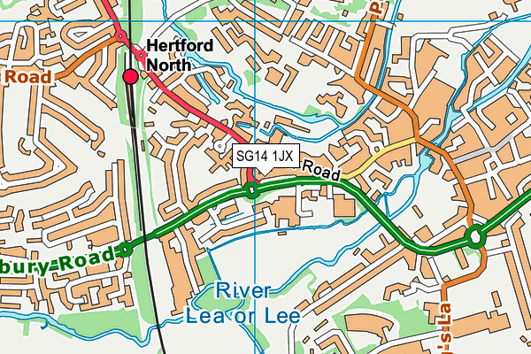 SG14 1JX map - OS VectorMap District (Ordnance Survey)