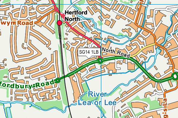 SG14 1LB map - OS VectorMap District (Ordnance Survey) SG14 1LB map - OS VectorMap District (Ordnance Survey)