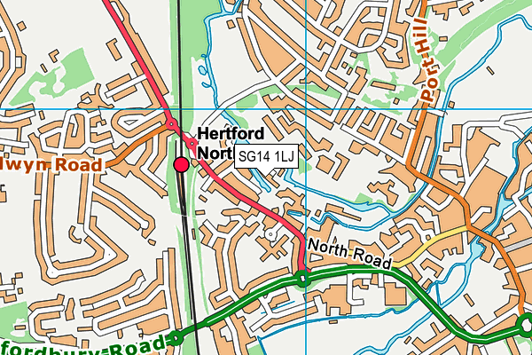 SG14 1LJ map - OS VectorMap District (Ordnance Survey) SG14 1LJ map - OS VectorMap District (Ordnance Survey)
