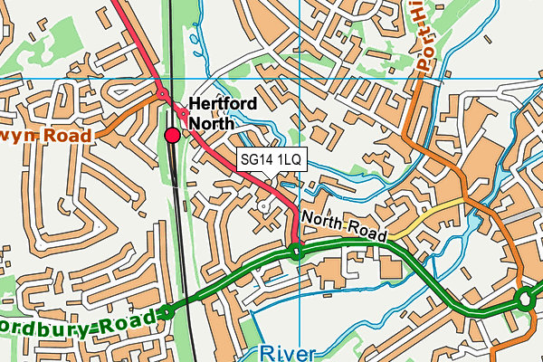SG14 1LQ map - OS VectorMap District (Ordnance Survey)