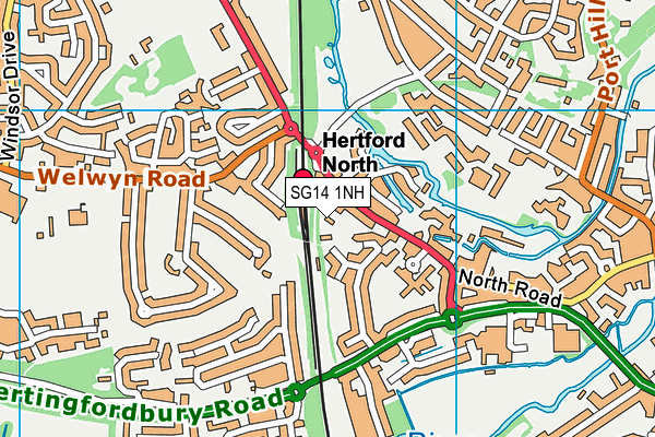 SG14 1NH map - OS VectorMap District (Ordnance Survey) SG14 1NH map - OS VectorMap District (Ordnance Survey)