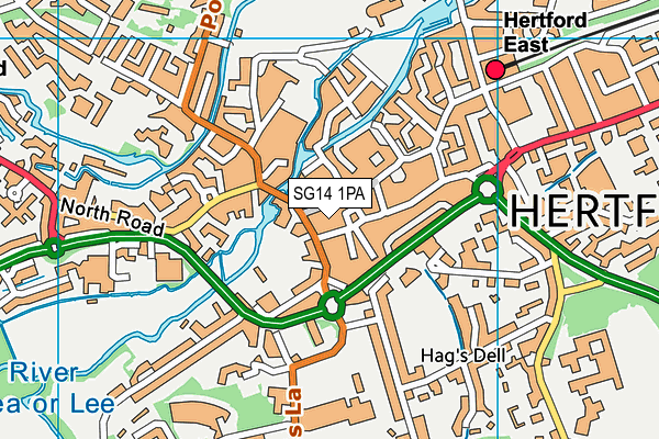 SG14 1PA map - OS VectorMap District (Ordnance Survey) SG14 1PA map - OS VectorMap District (Ordnance Survey)