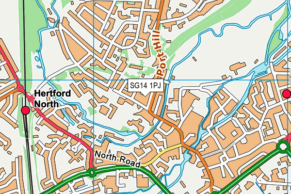 SG14 1PJ map - OS VectorMap District (Ordnance Survey) SG14 1PJ map - OS VectorMap District (Ordnance Survey)