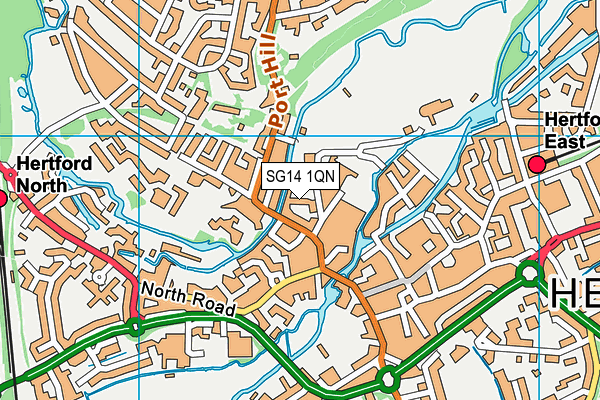 SG14 1QN map - OS VectorMap District (Ordnance Survey)
