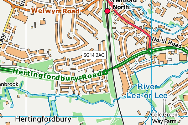 SG14 2AQ map - OS VectorMap District (Ordnance Survey) SG14 2AQ map - OS VectorMap District (Ordnance Survey)