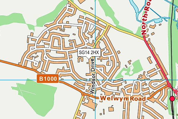 SG14 2HX map - OS VectorMap District (Ordnance Survey) SG14 2HX map - OS VectorMap District (Ordnance Survey)