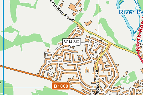 SG14 2JQ map - OS VectorMap District (Ordnance Survey) SG14 2JQ map - OS VectorMap District (Ordnance Survey)