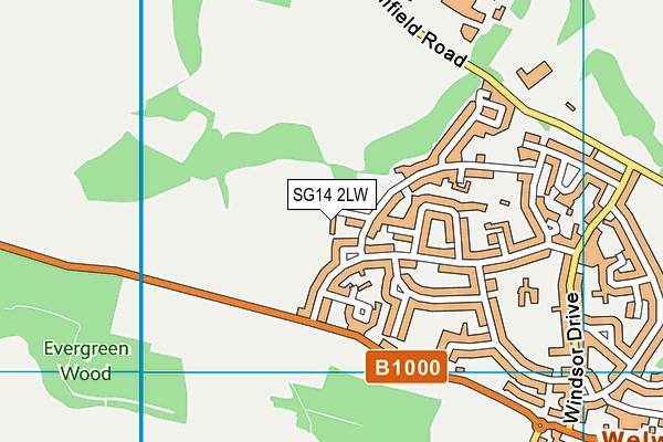 SG14 2LW map - OS VectorMap District (Ordnance Survey) SG14 2LW map - OS VectorMap District (Ordnance Survey)